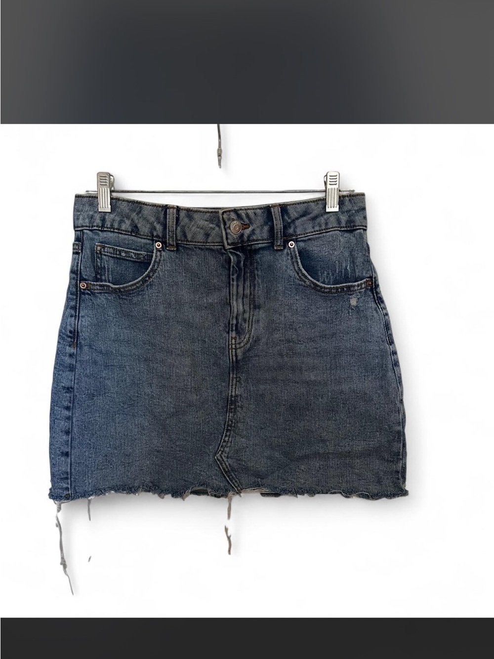 Target Dark Blue Denim Raw-Hem Mini Skirt